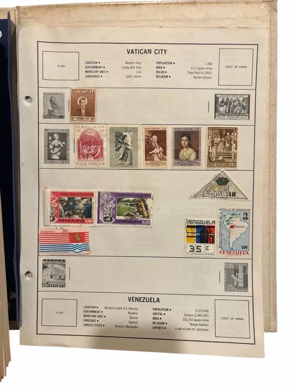 🔥 Vintage Safari World-Wide Stamp Album 1000+ Stamps Canada Germany France 1980🔥 - Picture 4 of 16